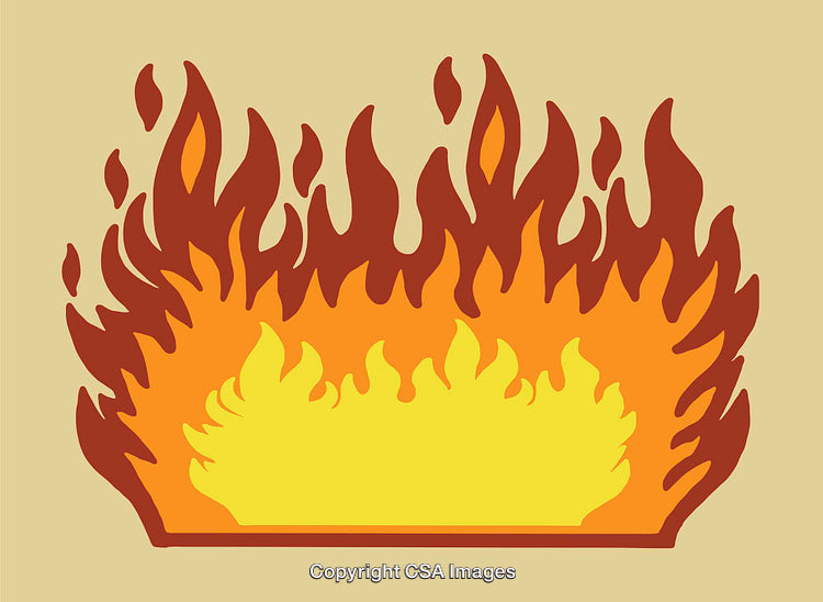 Illustrated Concept of a Burning Fire with Abstract Flame Shapes in Warm Tones