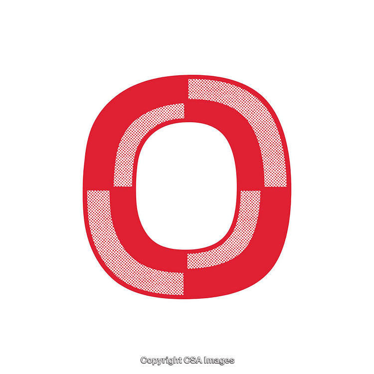 Creative Representation of the Number Zero in Vibrant Red Design