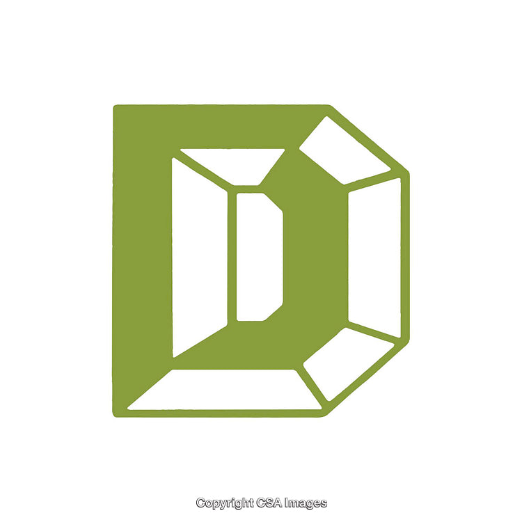 Bold Geometric Illustration of the Letter D in Green