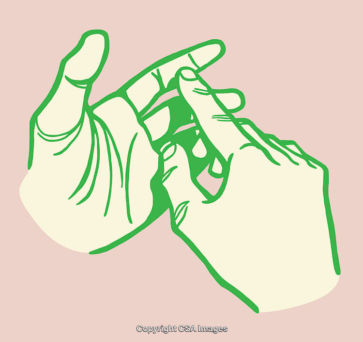 Colorful Line Art Illustration of Hands Touching in Abstract Style