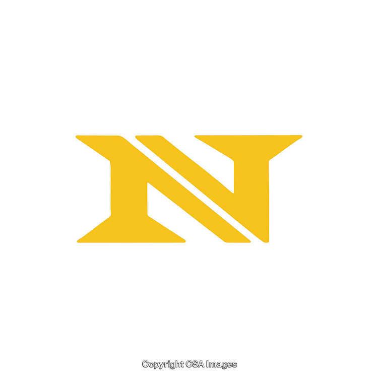 Bold Yellow Letter N Logo on a Clean White Background