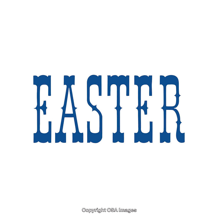 Decorative Typography Showcasing the Word Easter in Bold Blue Letters
