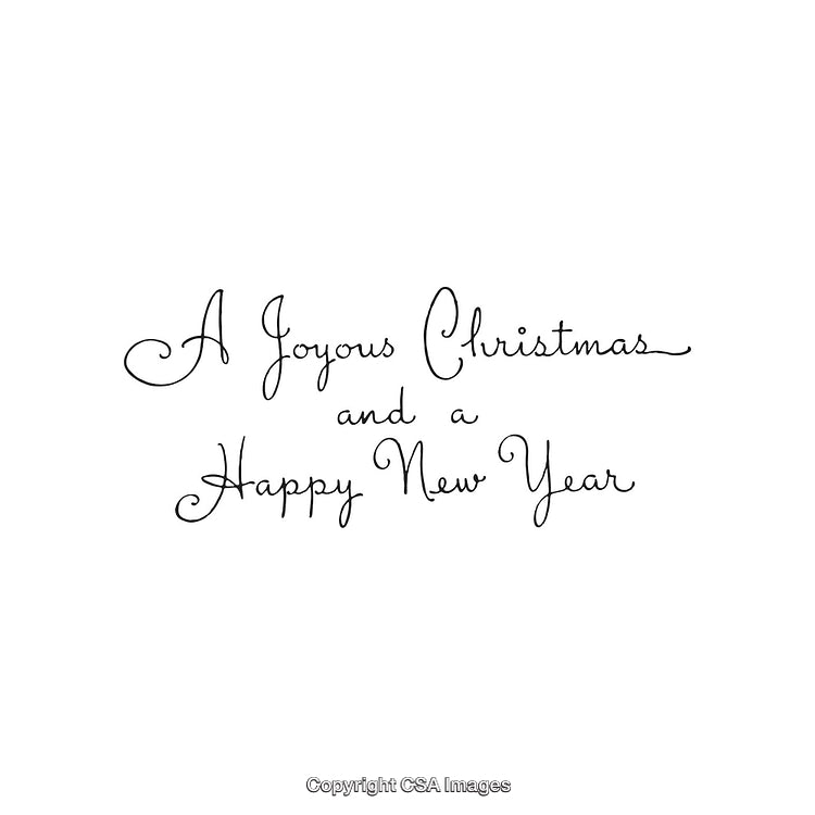 Elegant Script Wishing a Joyous Christmas and a Happy New Year
