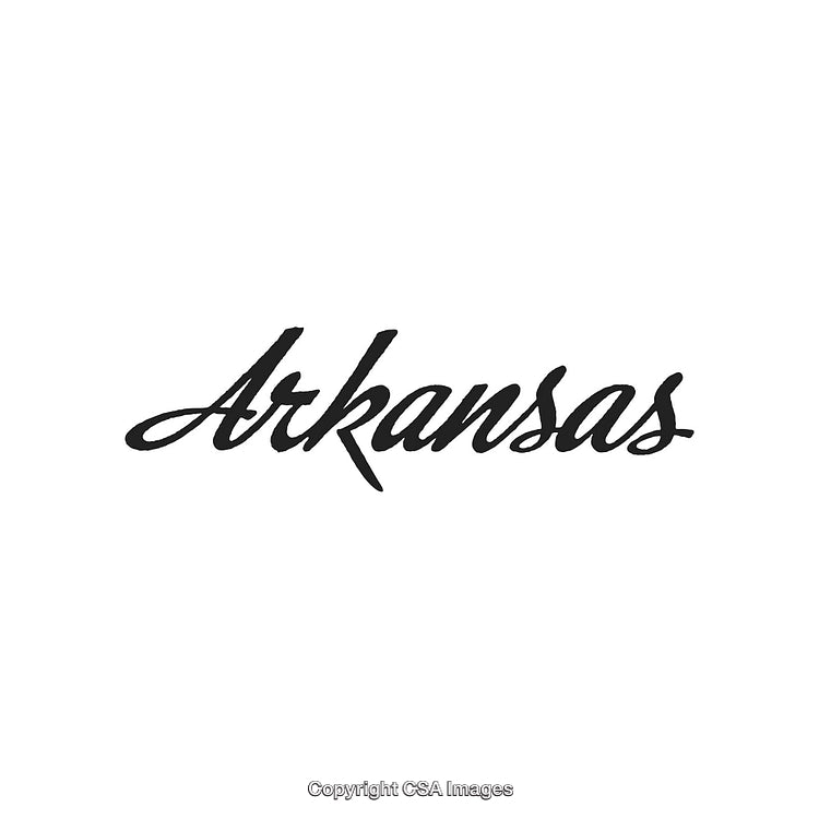 Elegant Typography Featuring the Word Arkansas in Stylish Script Font