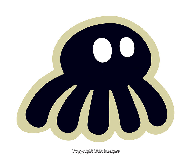 Adorable Cartoon Octopus Illustration With Minimalistic Design and Playful Style