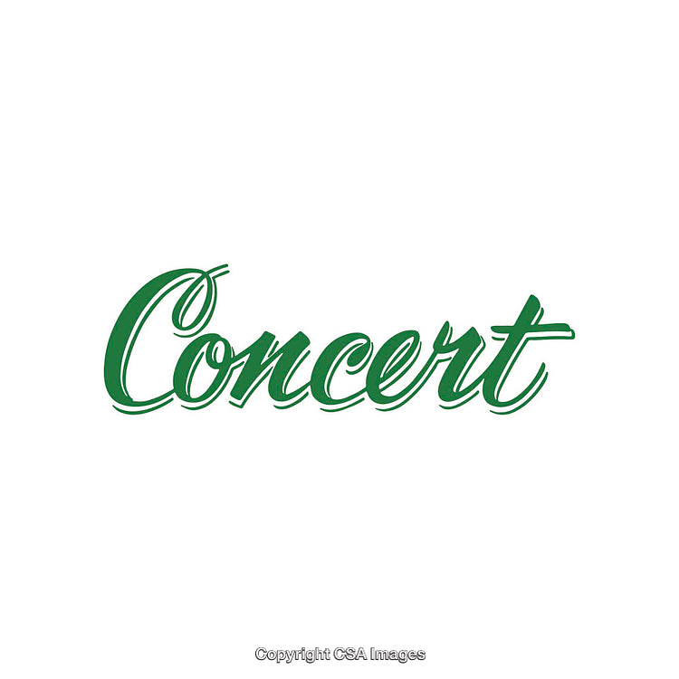 Elegant Green Calligraphy Typography Displaying the Word 'Concert'