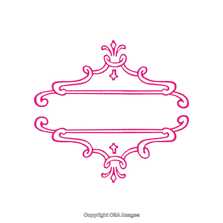 Elegant Pink Ornamental Frame Design on a White Background