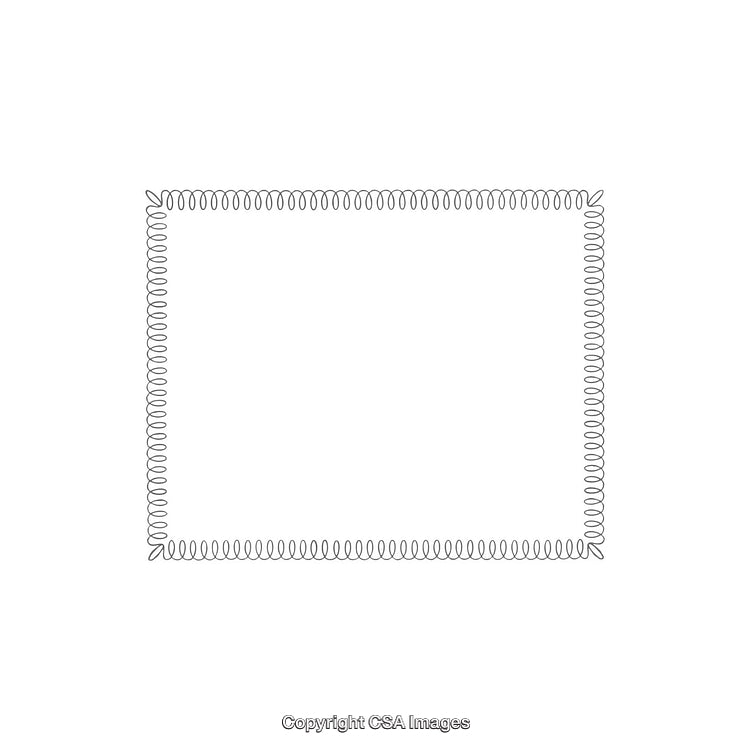 Minimalistic Rectangular Frame Made of Twisted Line Design on White Background