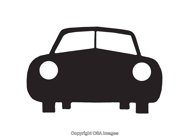 Front View Black and White Car Icon Illustration