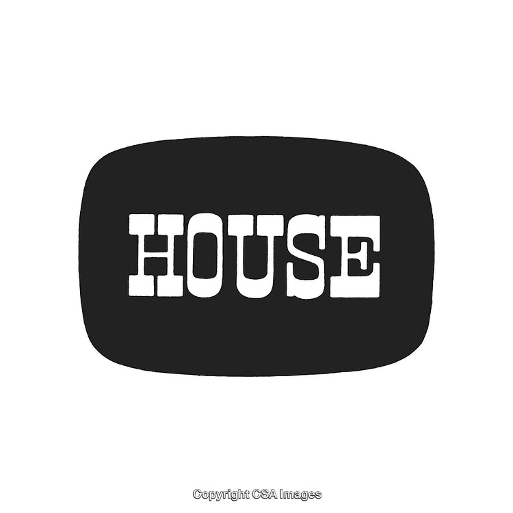 Retro Bold Typography Design Featuring the Word 'House' in White on Black