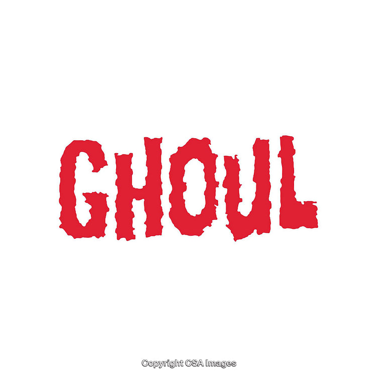 Bold Red Text Spelling Ghoul with a Halloween Theme