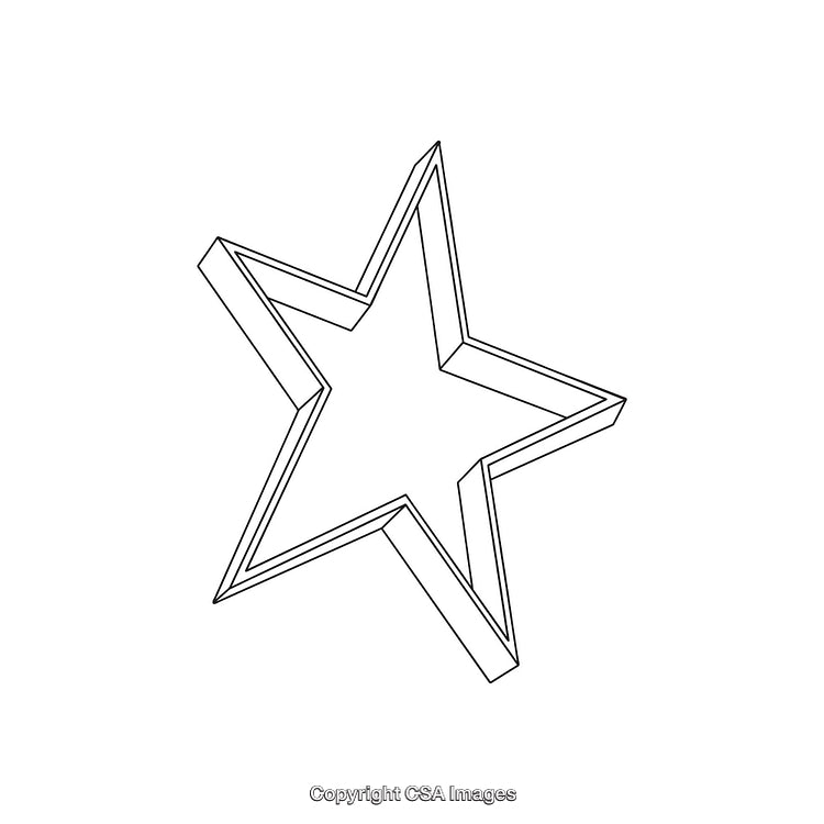 Minimalist Black and White Outline of a Geometric Star Shape
