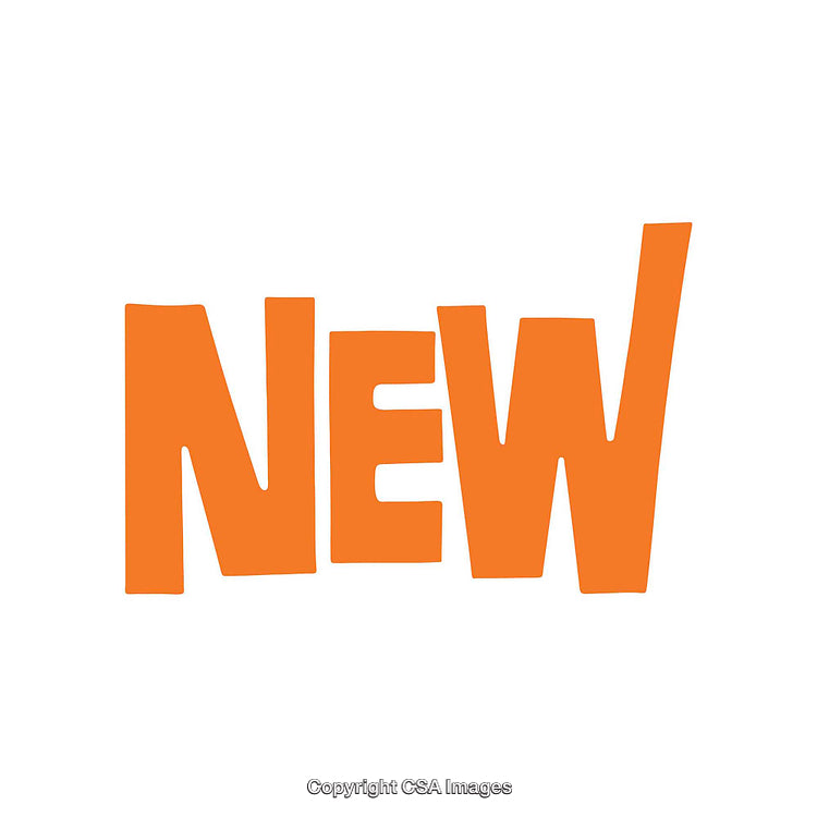 Bold Orange Text Depicting The Word 'New' on a White Background