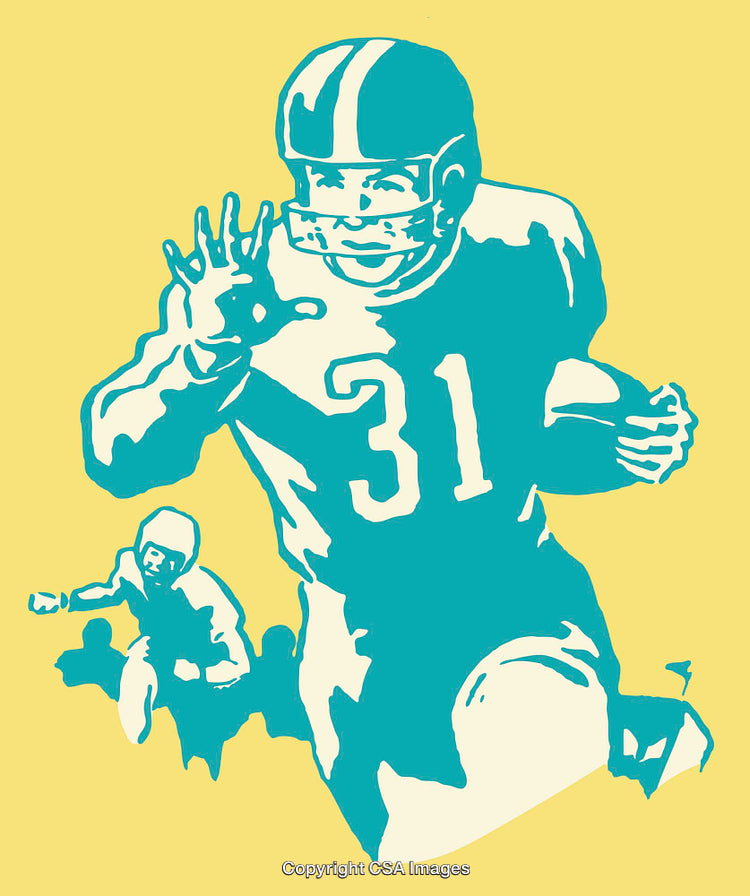 Dynamic Line Art Illustration of Football Players in Action