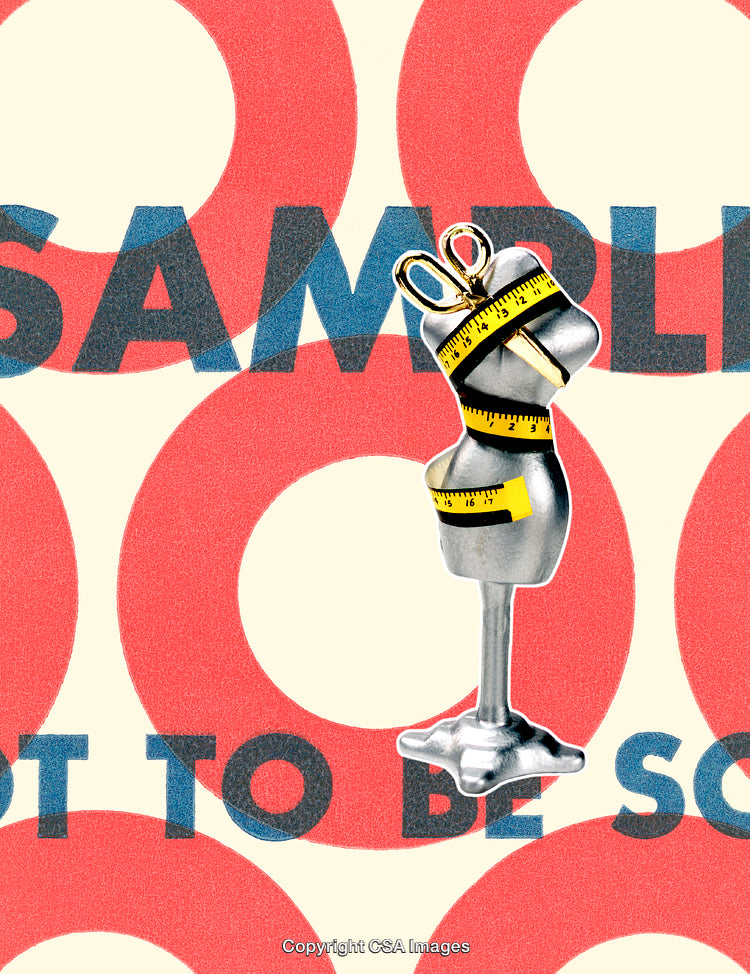 Artistic Display of Mannequin With Measuring Tape and Modern Graphics