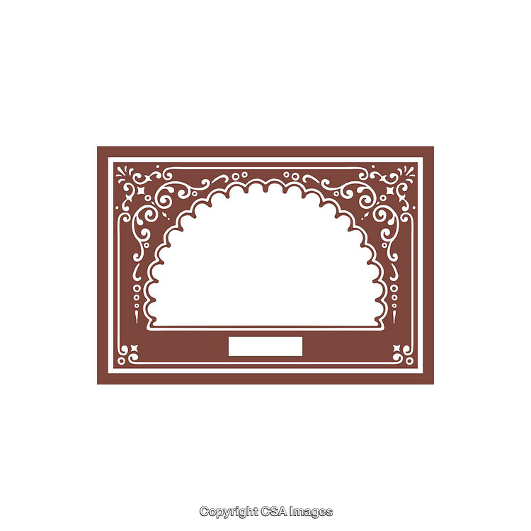 Elegant Brown Frame with Artistic Floral and Geometric Ornaments