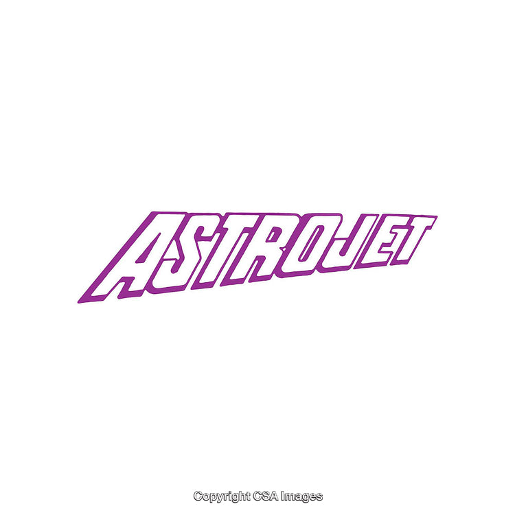Purple Astrojet Logo on White Background with Bold Stylized Font