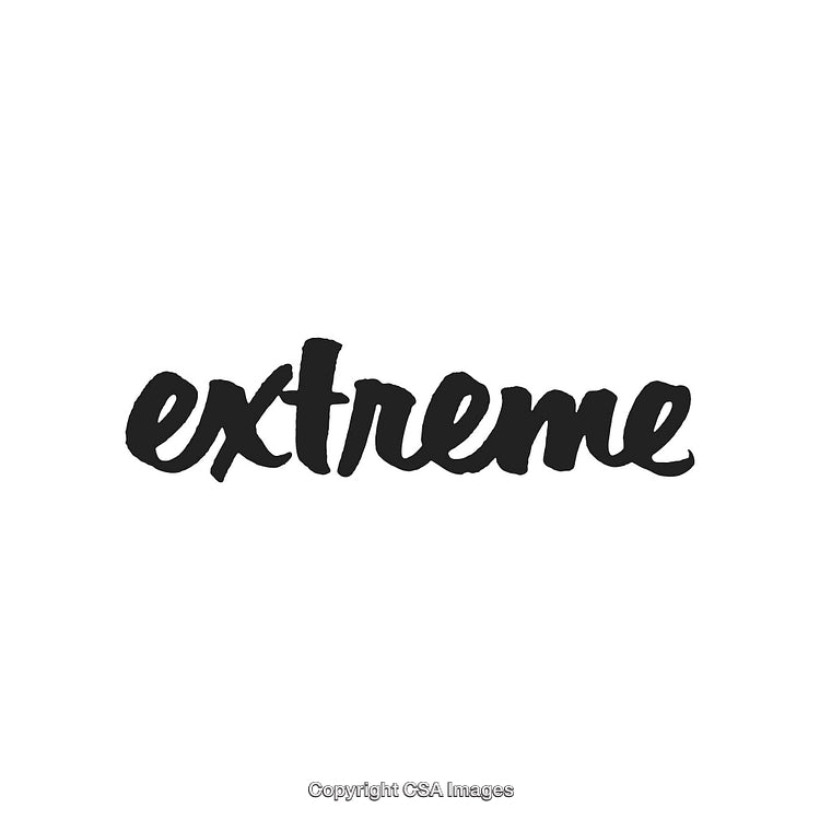 Handwritten Brush Style Word Extreme on White Background