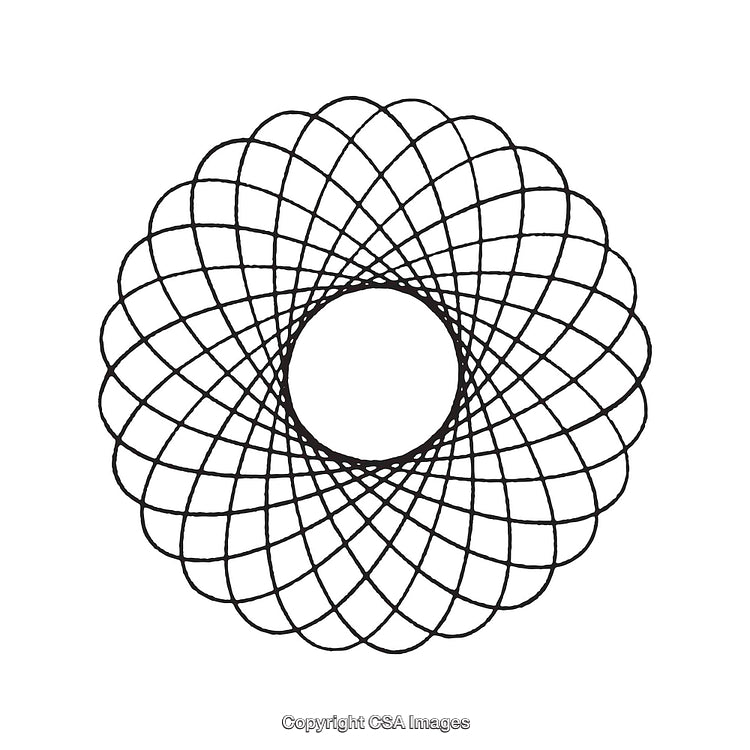 Black and White Geometric Pattern Featuring Abstract Circular Spiral Design