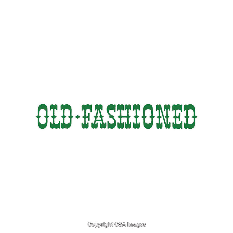 Retro Typography Design with Bold Green 'Old-Fashioned' Text on White