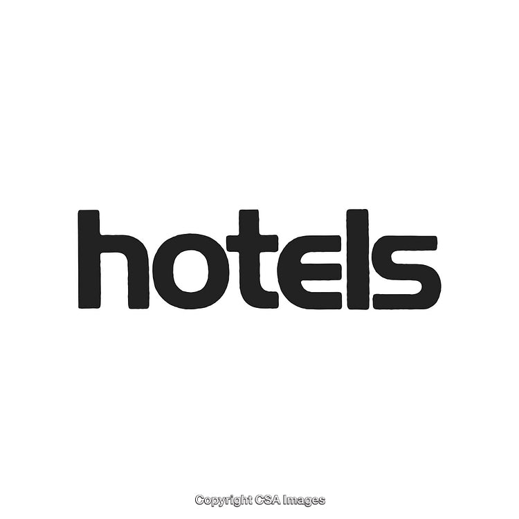 Hotels Logo Design in Modern Black Monochrome on White Background