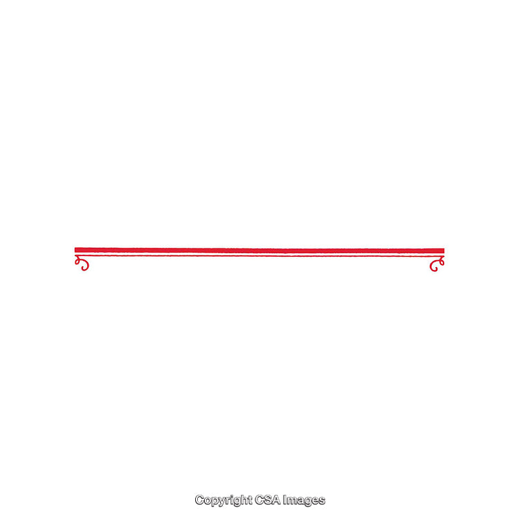 Elegant Red Horizontal Line With Decorative Swirling Ends