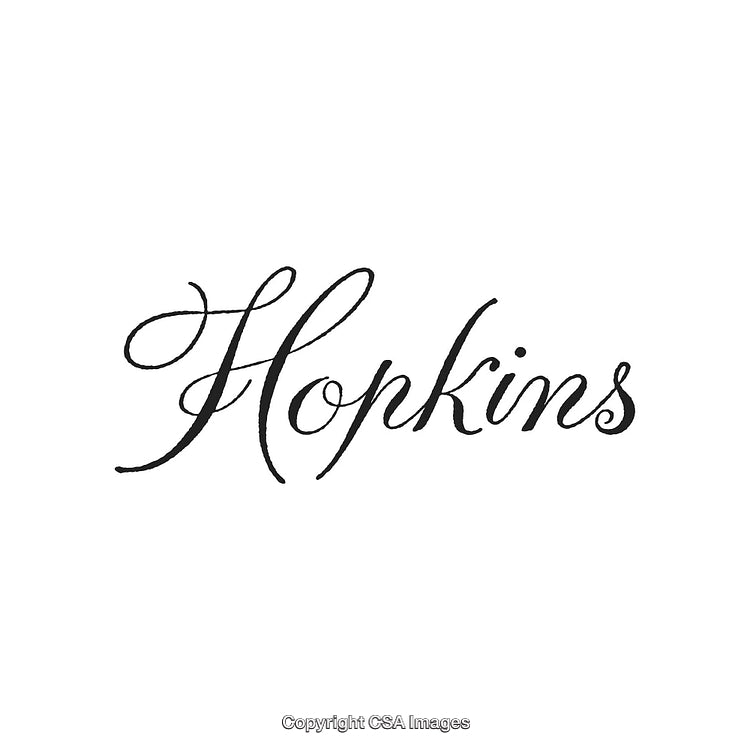 Elegant Handwritten Calligraphy Featuring the Name Hopkins on White Background