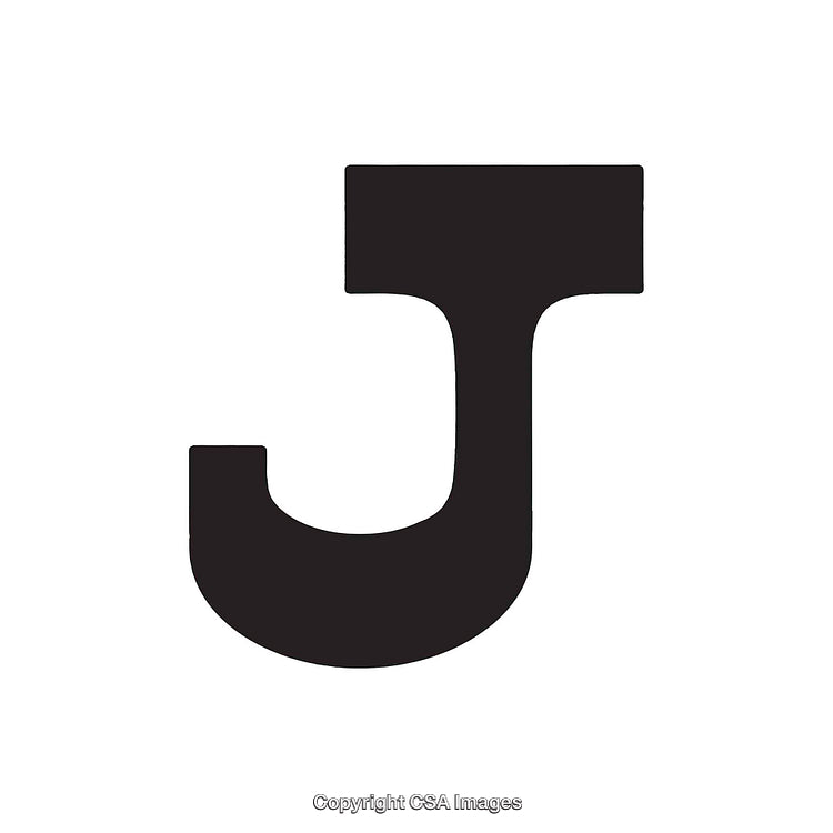 Bold Black Letter J on a White Background Graphic Design Element