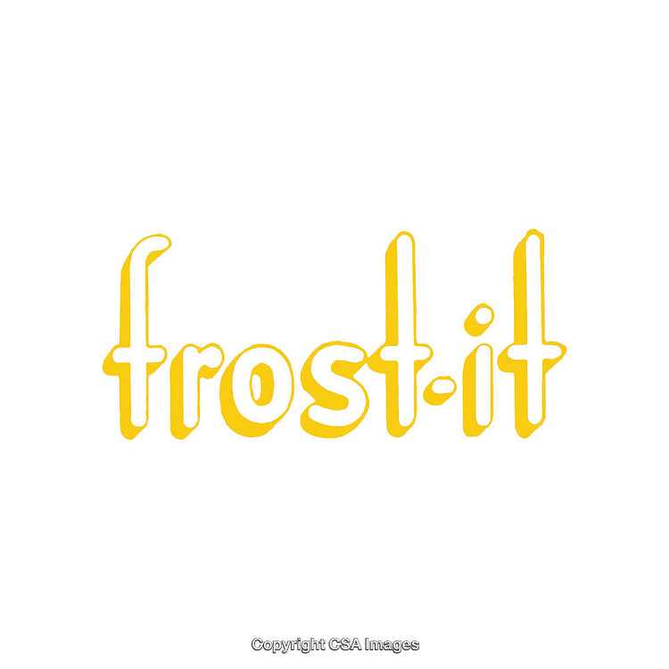 Vibrant Yellow Text Logo Featuring Frost-It Branding