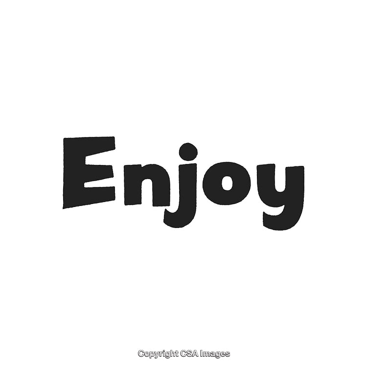 Enjoy Text Design with Bold Black Letters on White Background