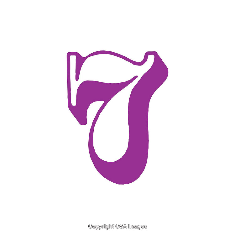 Vibrant Purple Graphic Number on Clean White Background