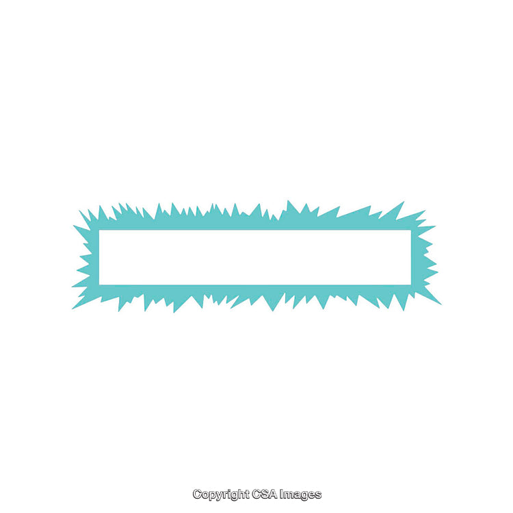 Blue Zigzag Rectangular Frame with a Blank Interior on White Background