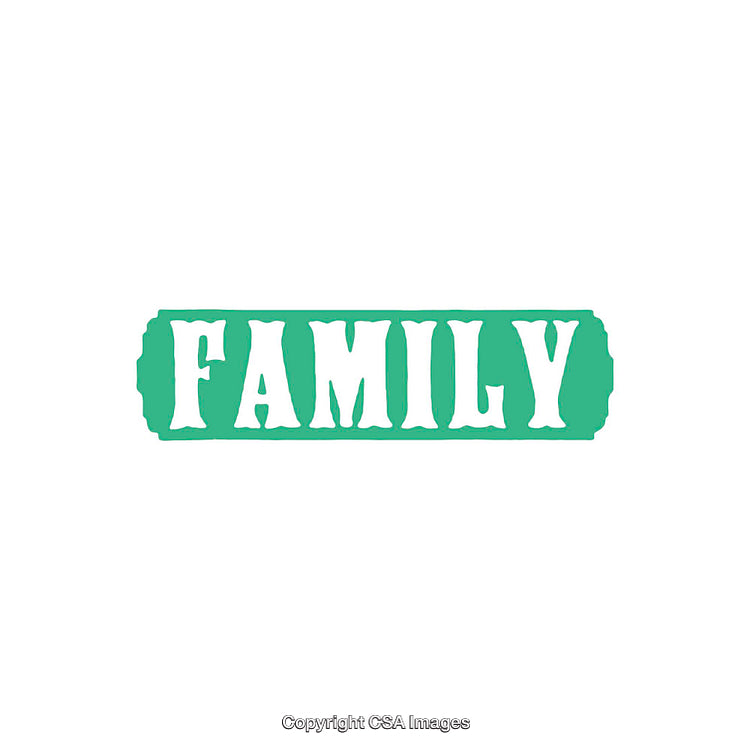 Green Typographic Design Featuring the Word Family in Bold White Letters