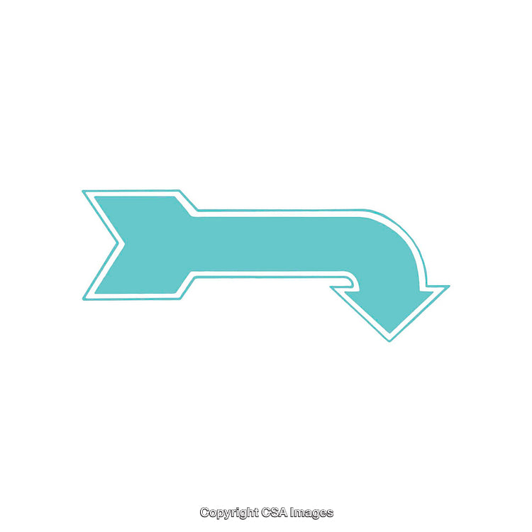 Turquoise Bidirectional Arrow Icon with Curved and Pointed Ends Against White