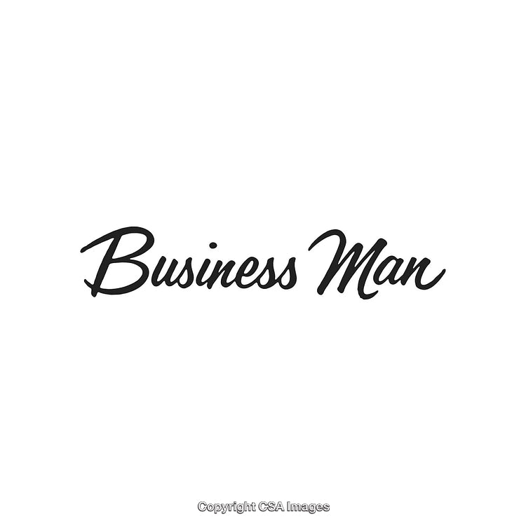 Elegant Black Font Depicting the Phrase Business Man on White Background