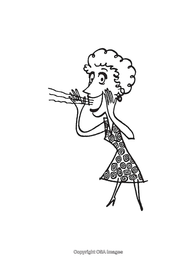 Whimsical Line Drawing of a Woman in a Modern Artistic Style