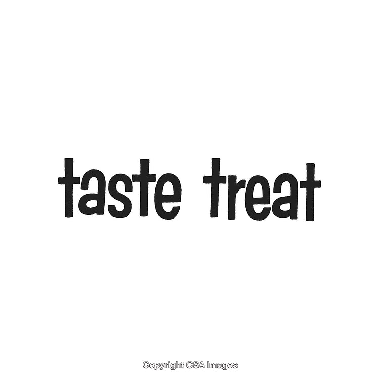 Bold Text Design Highlighting 'Taste Treat' in Playful Black Lettering