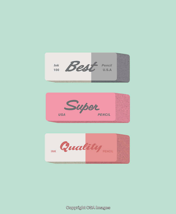 Vintage Style Eraser Designs with Minimalist Aesthetic and Retro Typography