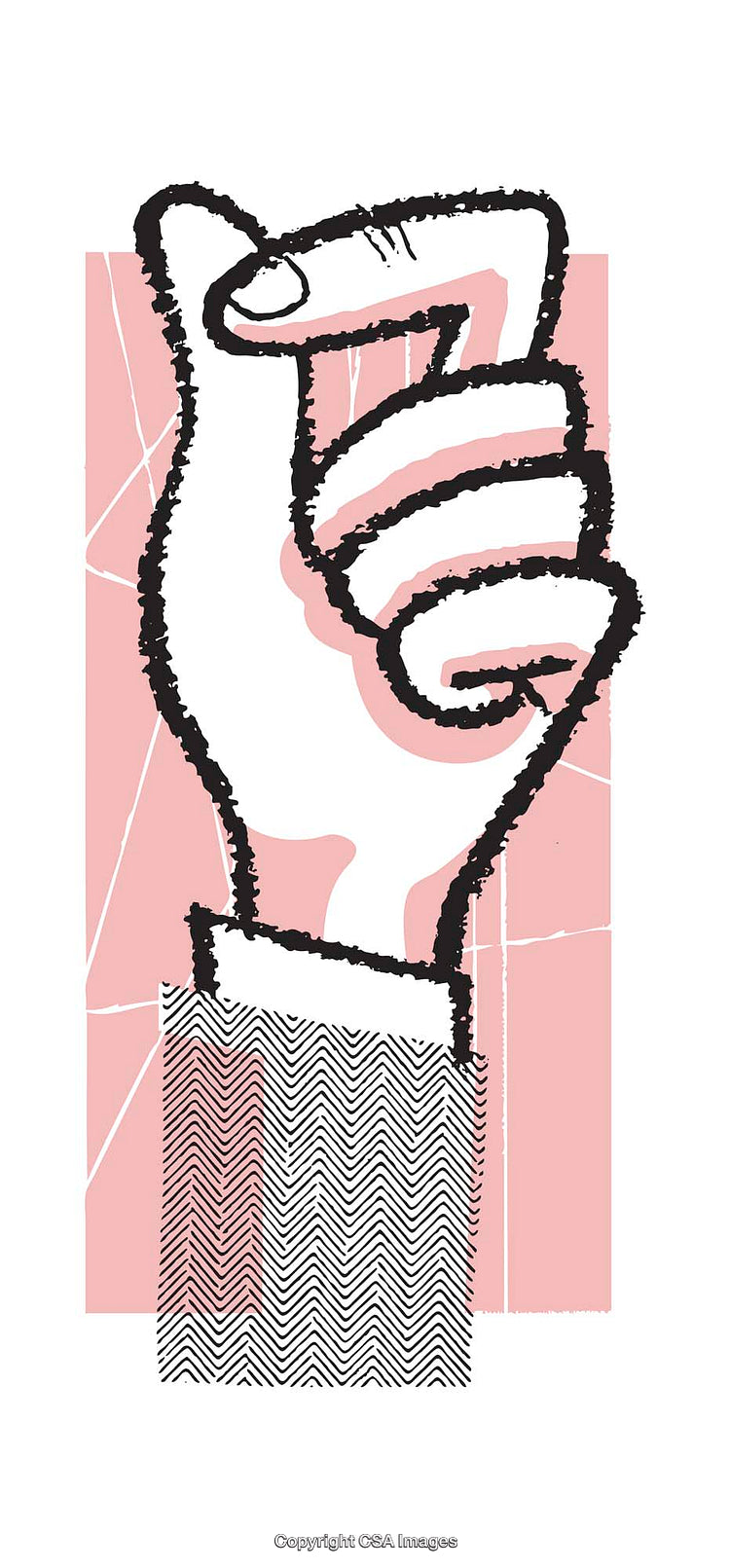 Illustrative Drawing of a Hand with Intricate Line Art Details