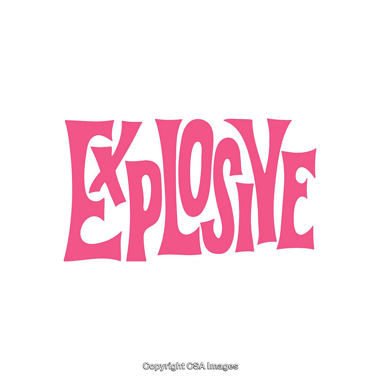 Bold Graphic Design Featuring the Word 'Explosive' in Vibrant Pink