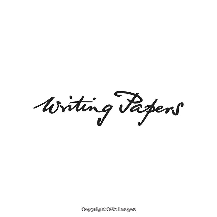 Elegant Handwritten Text Depicting the Phrase 'Writing Papers' on White Background