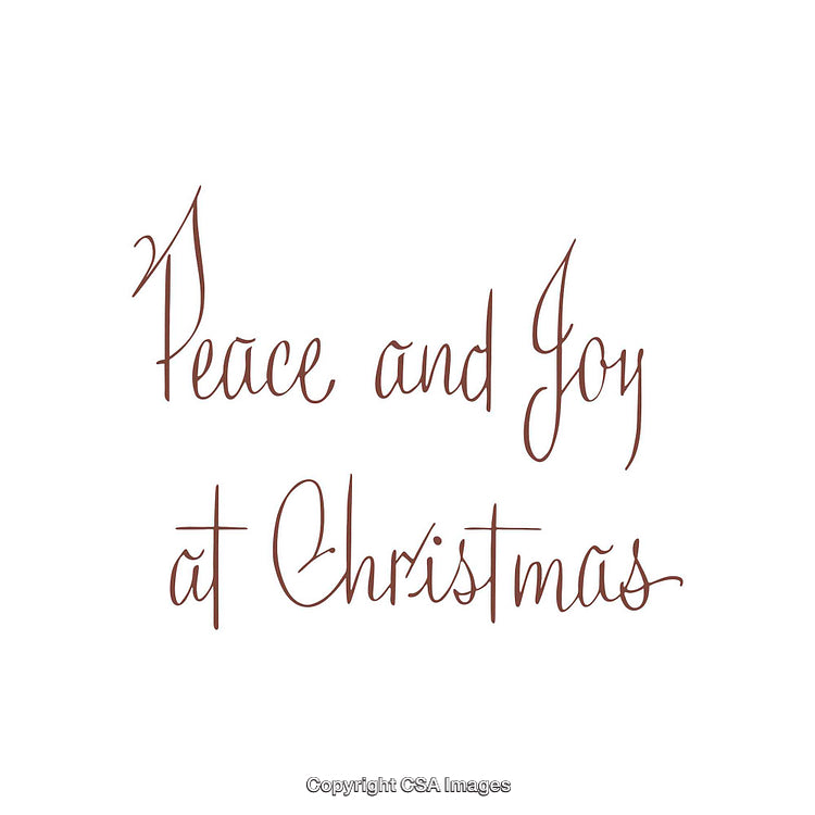 Elegant Script Saying 'Peace and Joy at Christmas' on White Background