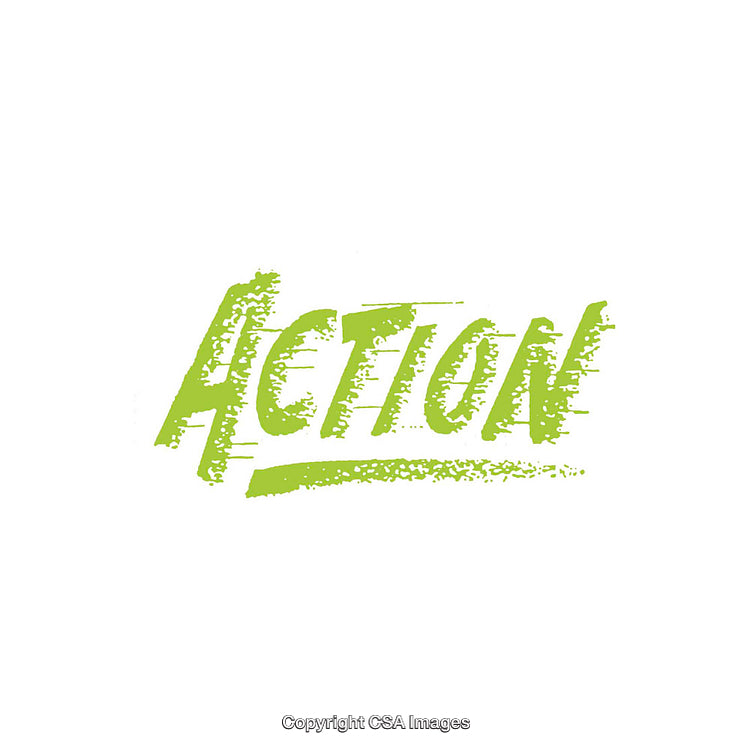 Dynamic Green Text Displaying 'Action' with a Vibrant Brush Style