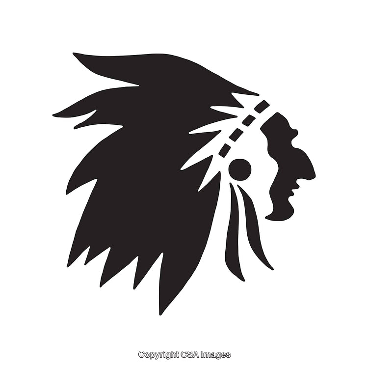 Black and White Tribal Profile Icon Design with Headgear