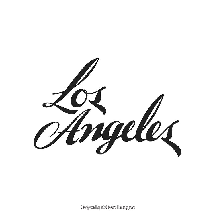 Elegant Los Angeles Calligraphy Text Design on White Background