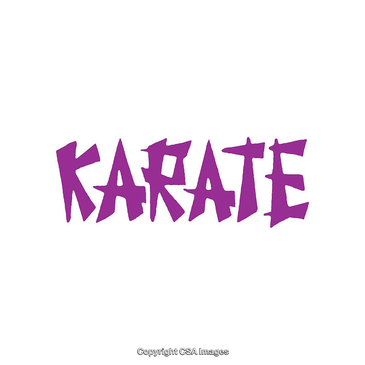 Purple Karate Text in Bold Font on White Background