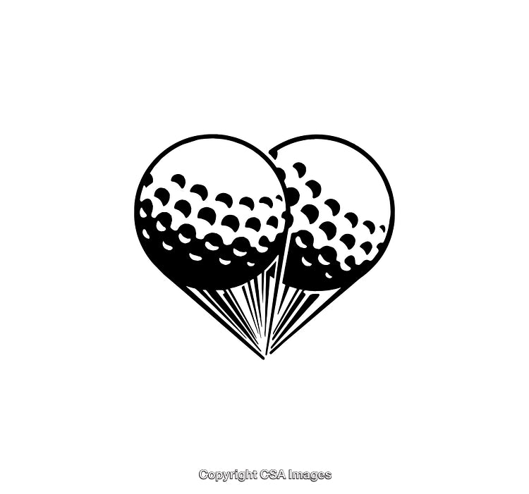 Creative Golf-Themed Black and White Minimalist Line Art Design