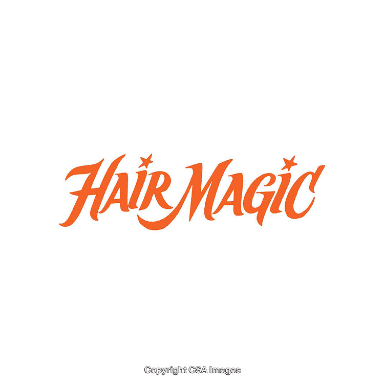 Stylish Hair Magic Logo in Vibrant Orange with Elegant Script Design