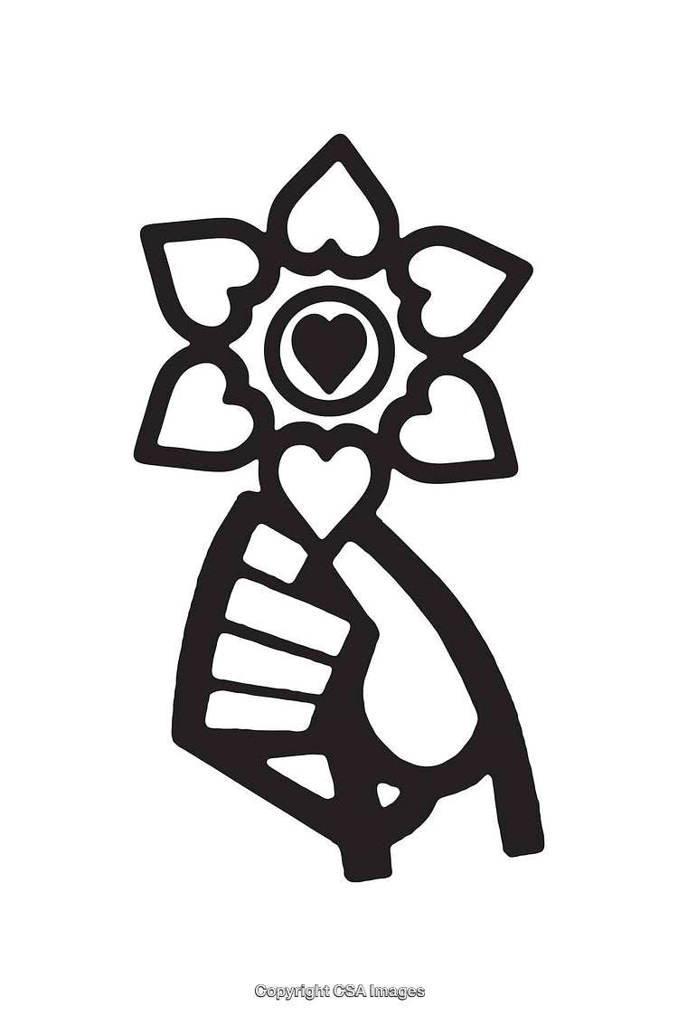 Black and White Icon of a Hand Holding a Floral Design