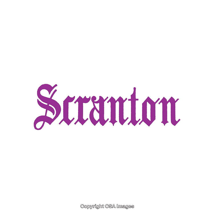 Stylized Lettering of the City Name Scranton in Gothic Font Style